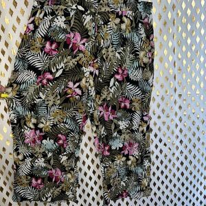 Palazzo pants monstera plant Mom hibiscus flower Robert Louis size XL